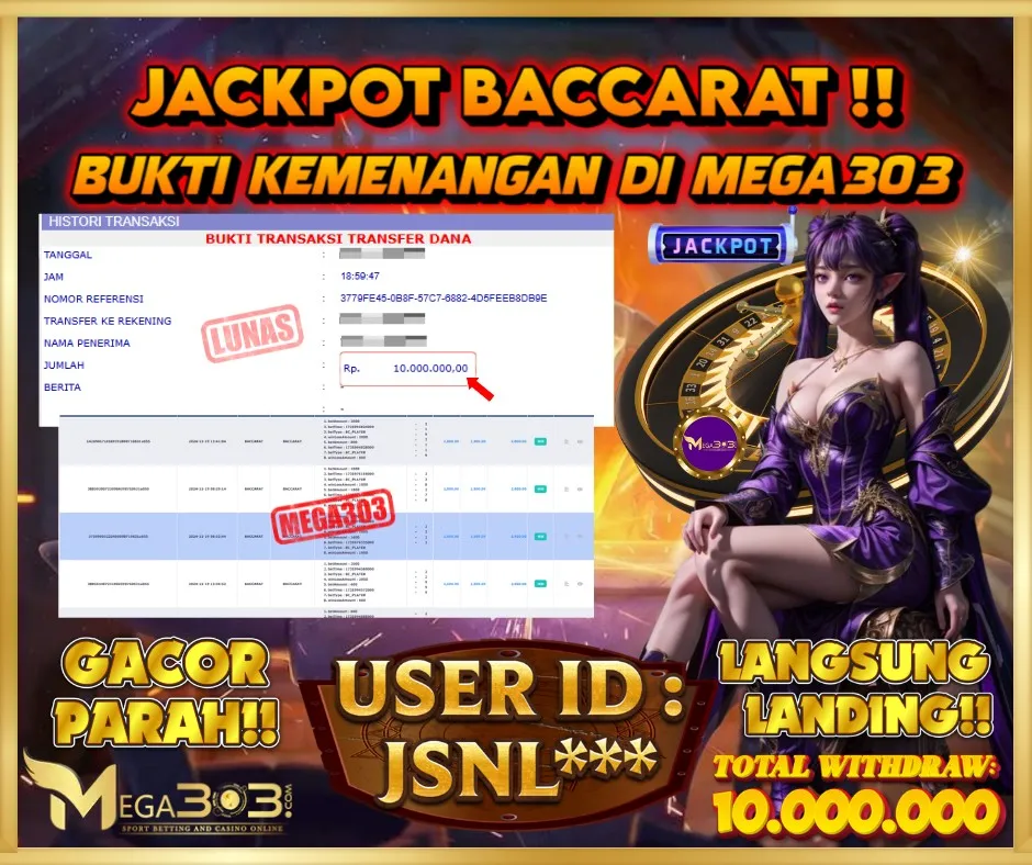 MEGA303 JACKPOT Rp 10.000.000 - LUNAS!!!