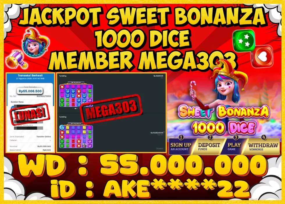 MEGA303 JACKPOT Rp 55.000.000 - LUNAS!!!
