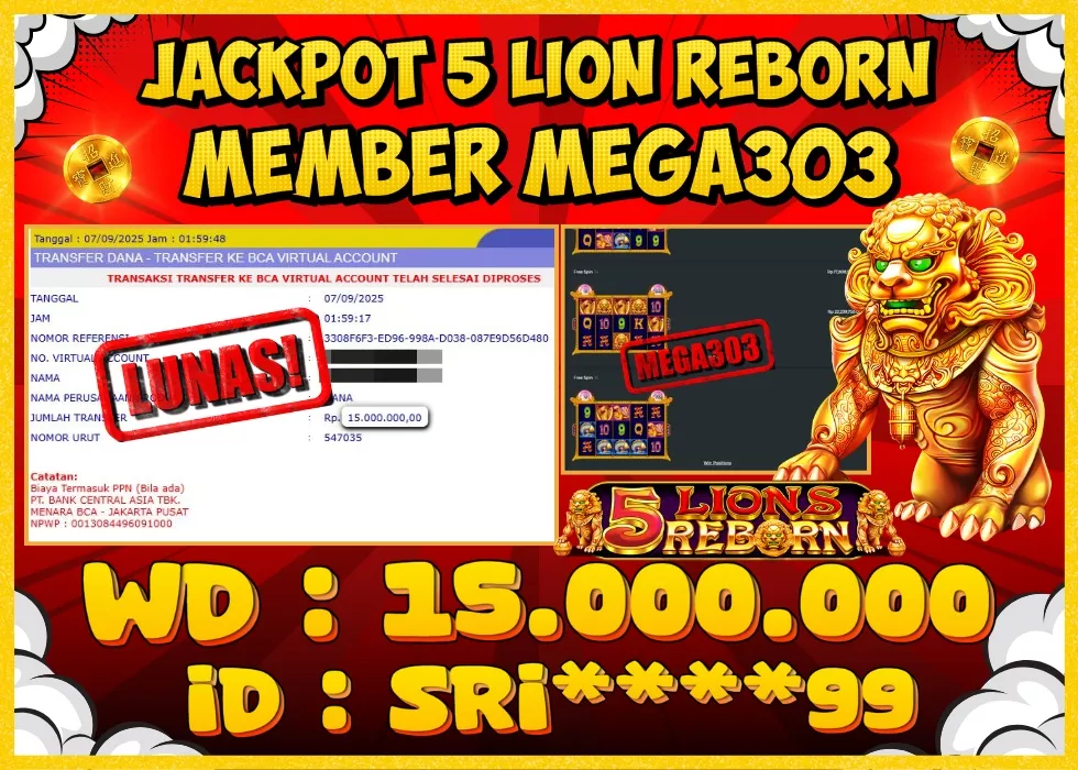 MEGA303 JACKPOT Rp 15.000.000 - LUNAS!!!