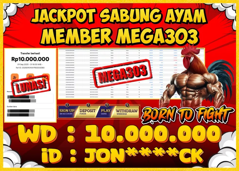 MEGA303 JACKPOT Rp 10.000.000 - LUNAS!!!