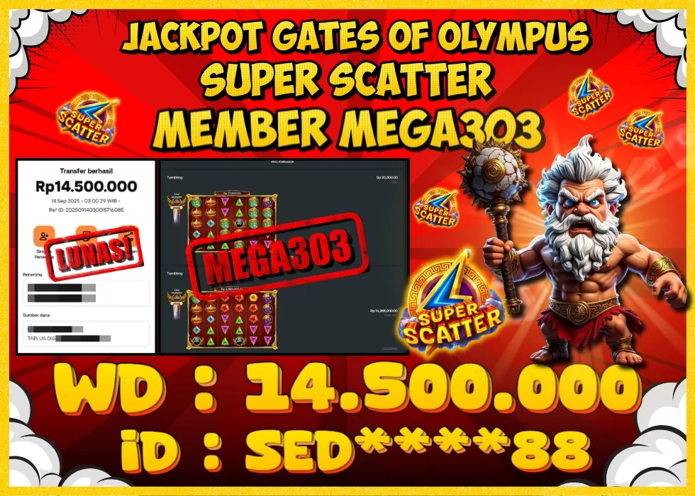 MEGA303 JACKPOT Rp 14.500.000 - LUNAS!!!
