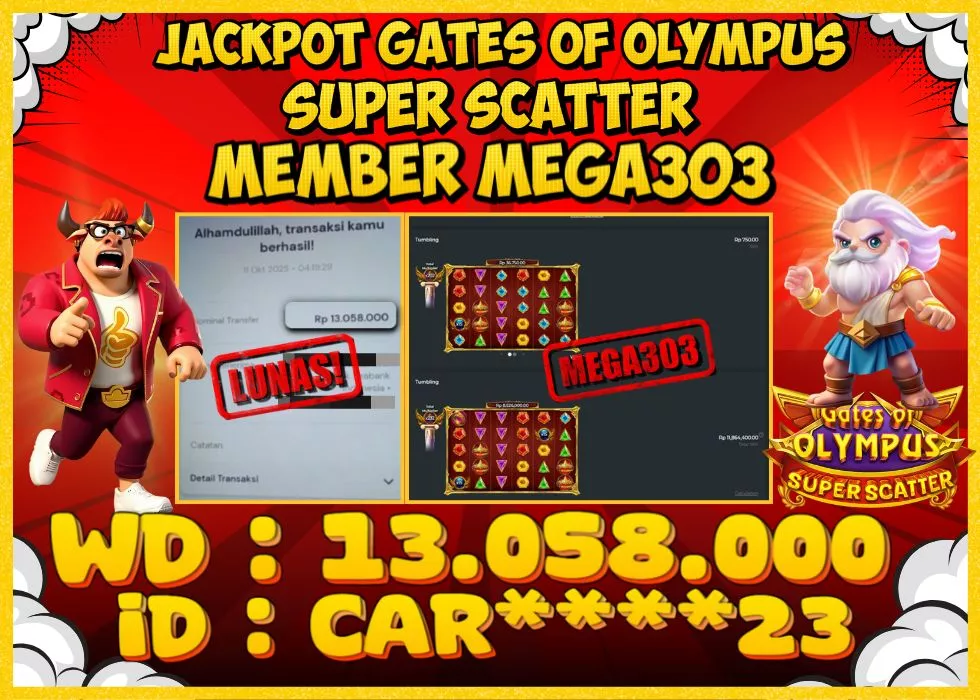 MEGA303 JACKPOT Rp 13.058.000 - LUNAS!!!