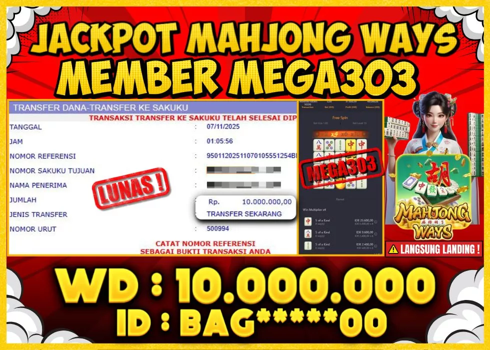 MEGA303 JACKPOT Rp 10.000.000 - LUNAS!!!