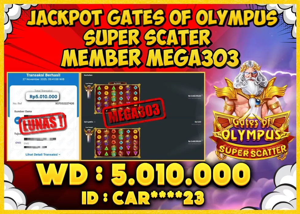MEGA303 JACKPOT Rp 5.010.000 - LUNAS!!!