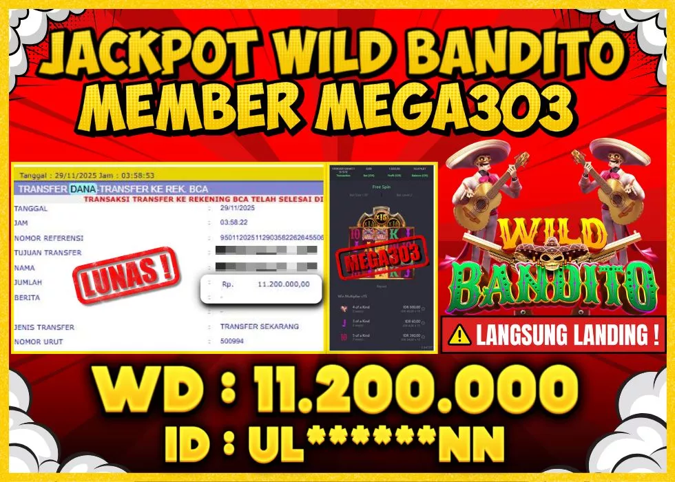 MEGA303 JACKPOT Rp 11.200.000 - LUNAS!!!