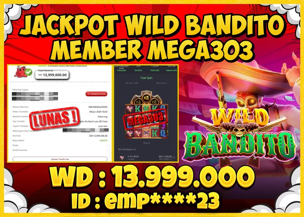 MEGA303 JACKPOT Rp 13.999.000 - LUNAS!!!