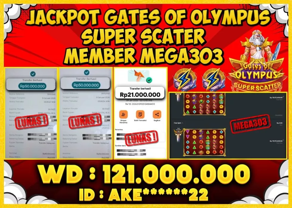 MEGA303 JACKPOT Rp 121.000.000 - LUNAS!!!