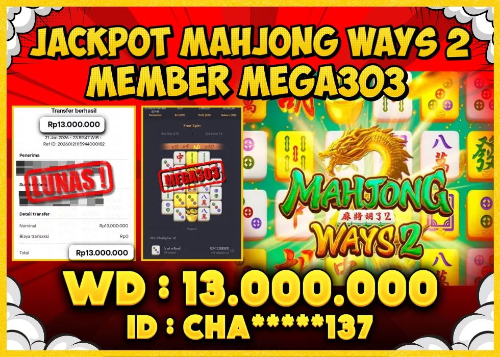MEGA303 JACKPOT Rp 13.000.000 - LUNAS!!!