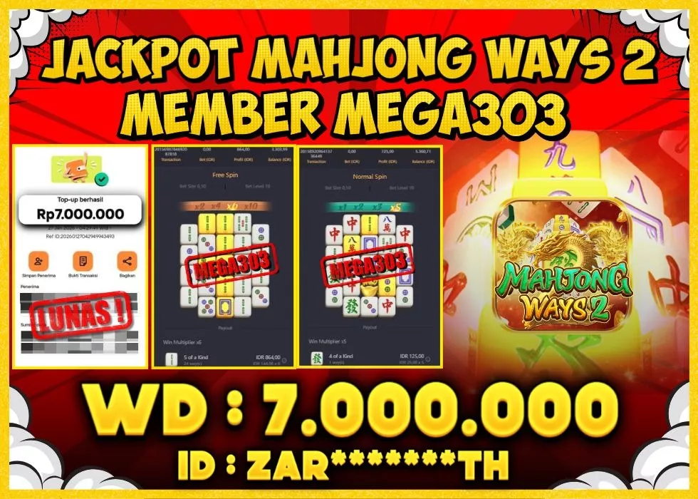 MEGA303 JACKPOT Rp 7.000.000 - LUNAS!!!