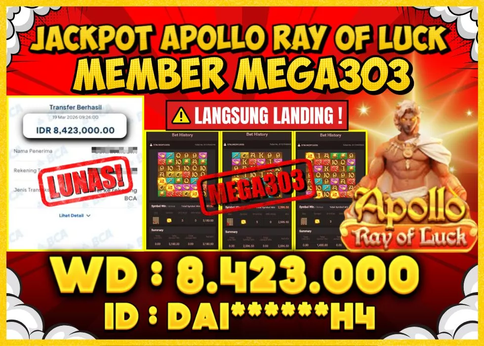 MEGA303 JACKPOT Rp 8.423.000 - LUNAS!!!