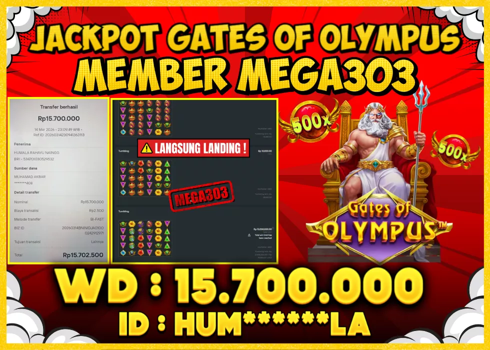MEGA303 JACKPOT Rp 15.700.000 - LUNAS!!!