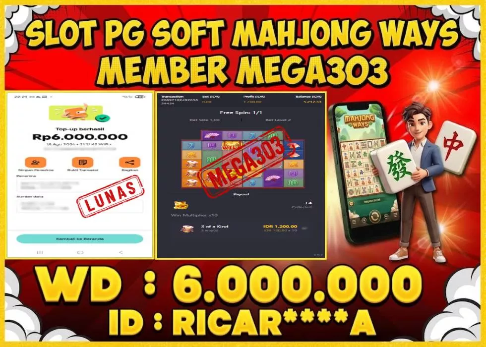 MEGA303 JACKPOT Rp 6.000.000 - LUNAS!!!